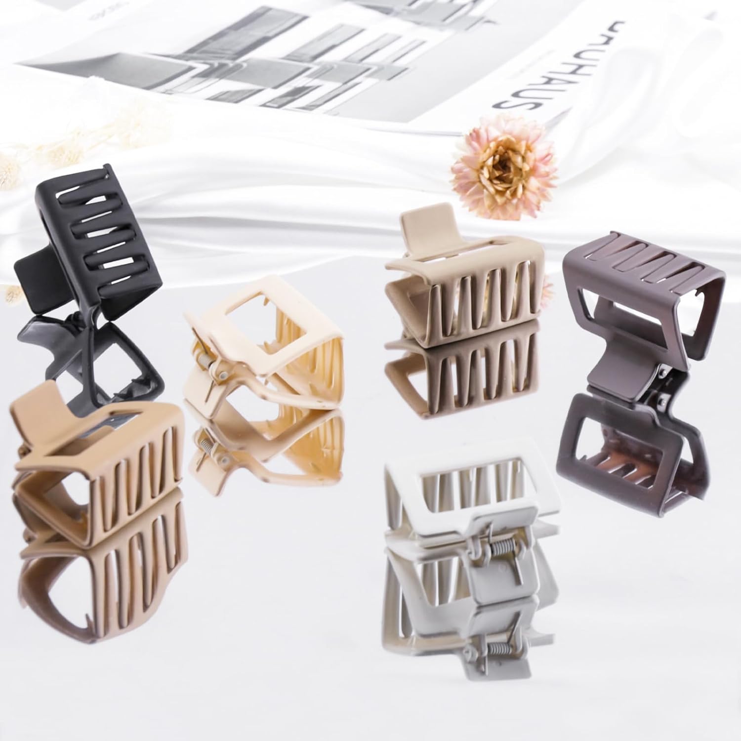 Medium Small Claw Hair Clips for Women Girls, Morhom Matte Rectangle Hair Claw Clips for Thin/Medium Thick Hair, Strong Hold Hair Jaw Nonslip Clips - Image 6