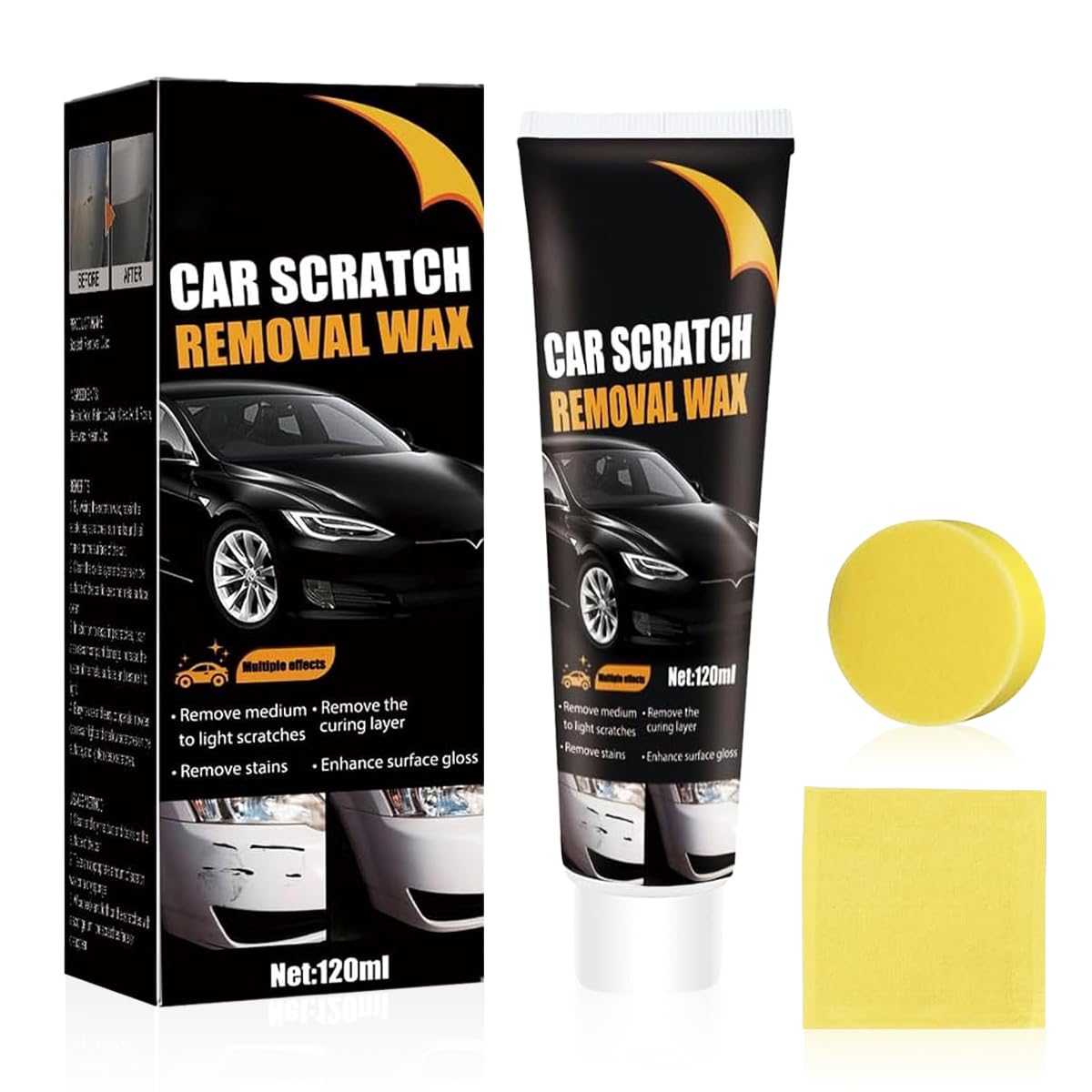 MILEBAS Scratch Remover for Vehicles, 2025 Upgrade Car Scratch Remover Kit with Wipe Sponge, Car Polishing Wax Scratch Remover for Deep Scratches