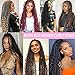 Unionbeauty 8 Packs Boho Box Braids 18 Inch Fluffy Bohemian Hippie Braids Distressed Goddess Box Braids Hair Curly Ends Pre-looped Crochet Hair Synthetic Braiding Hair Extension for Black Woman 1B#