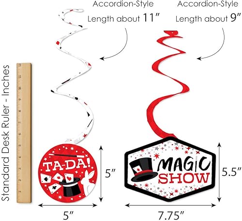 Miniatura 7 de Big Dot of Happiness Ta-Da, Magic Show - Decoración mágica para colgar en fiestas de cumpleaños, espirales de decoración de fiesta, juego de 40