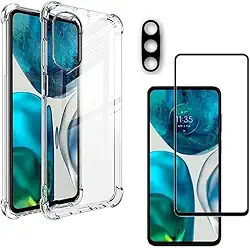 Kit Capa Capinha + Película De Vidro Temperado 3d + Película Proteção de Câmera Compatível Com Moto G52 - (Hard Glass Store)