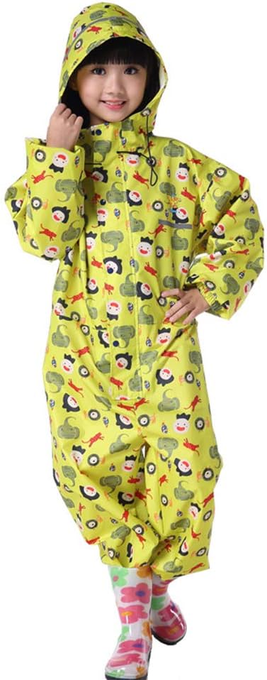Kids All in One Waterproof Suit Toddler Boys Girls One-Piece Puddle Rainsuit for Age 2-14