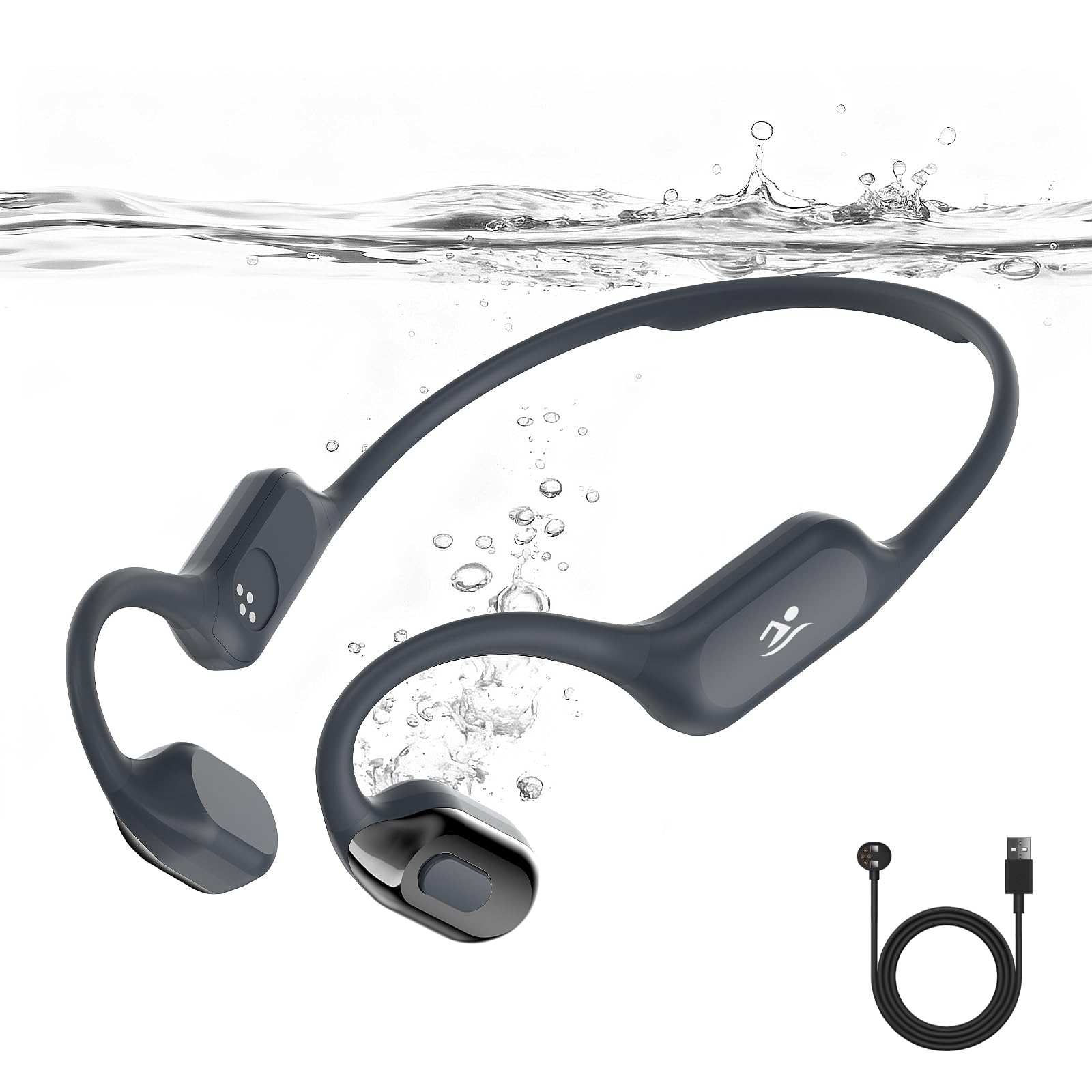 swimming bone conduction headphones obsidian black