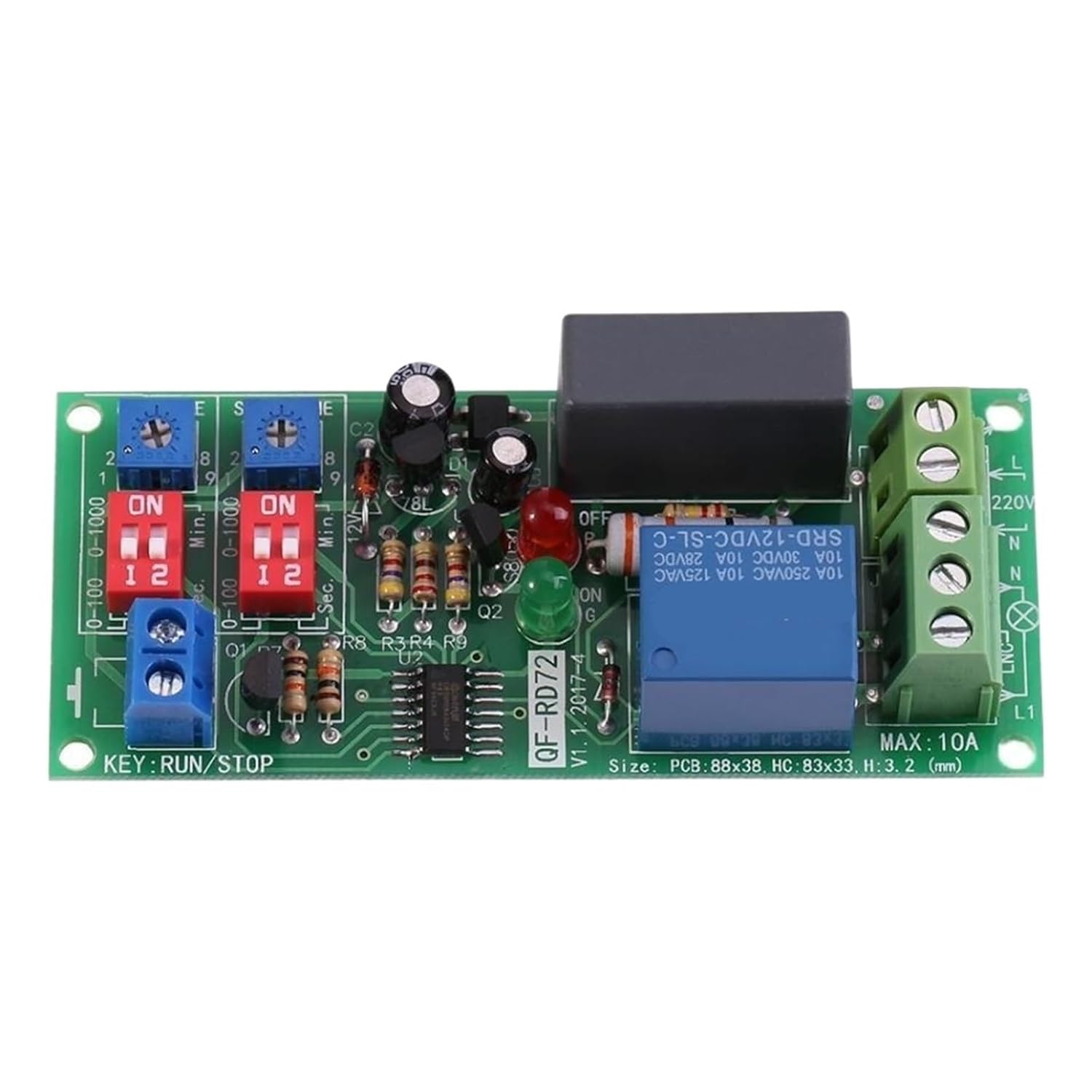 100V-250V AC Cycle Timer Relay Delay Module Timer Switch Module Adjustable Infinite Delay On/Off Timer Relay Switch Board