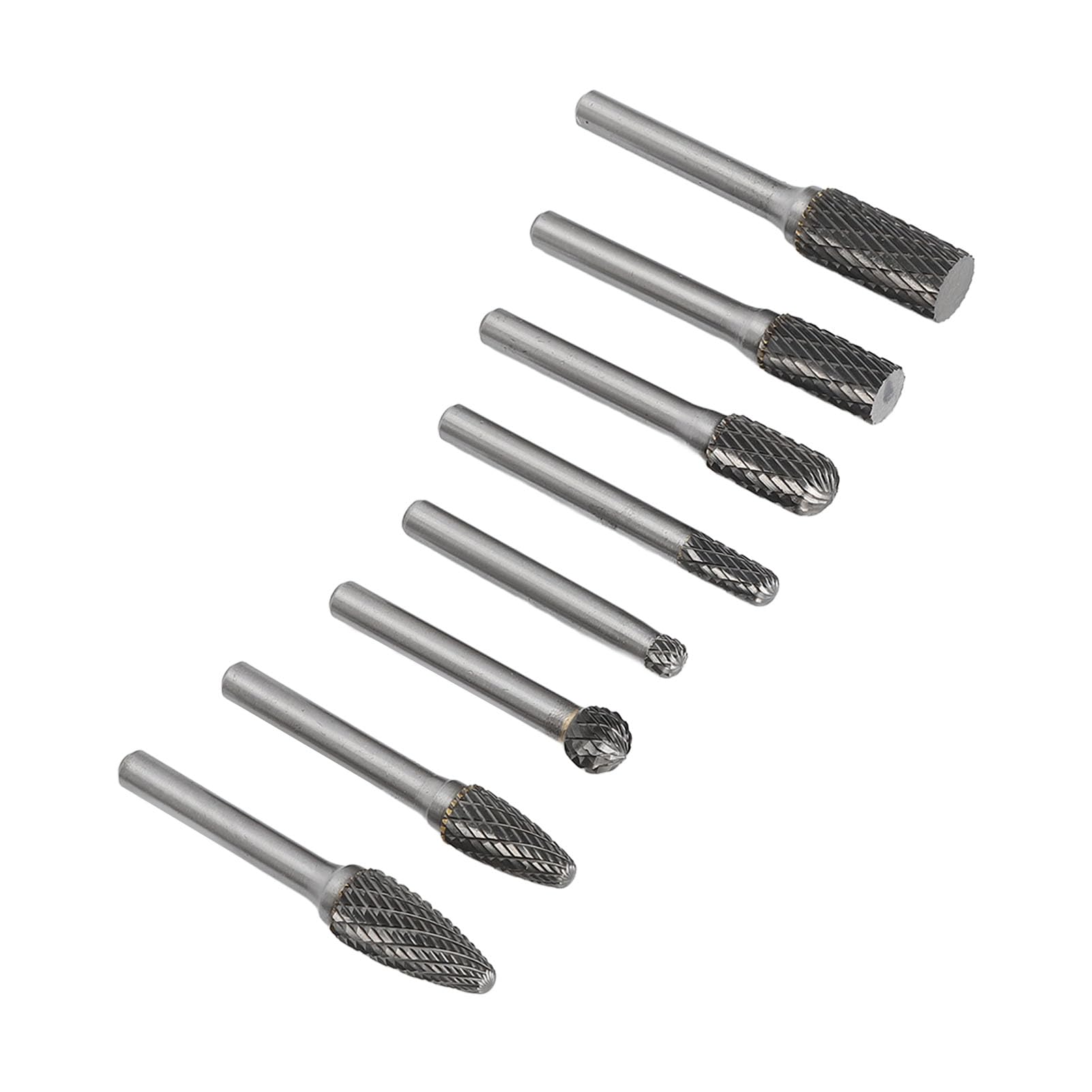 Hyuduo Juego de Fresas de Carburo Juego de Fresas Rotativas de Doble Corte Acero de Tungsteno 8 Piezas para Metal Tallado en Madera Desbarbado Rectificado Pulido Fresado por Soldadores Joyeros y
