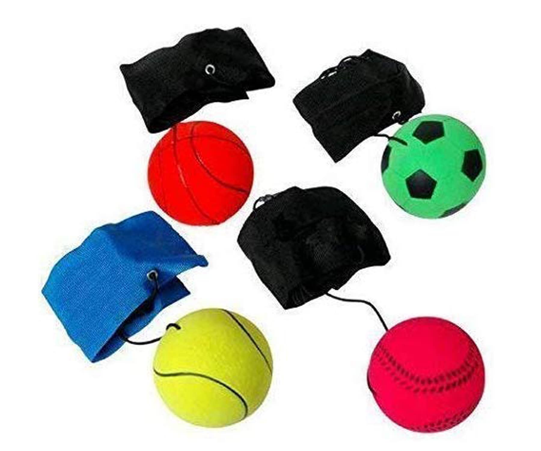Asera Wrist Band Ball for Kids Birthday Return Gifts, Yoyo Ball, Bouncy Ball Rubber Training Ball Toy for Kids (Set of 12) 2