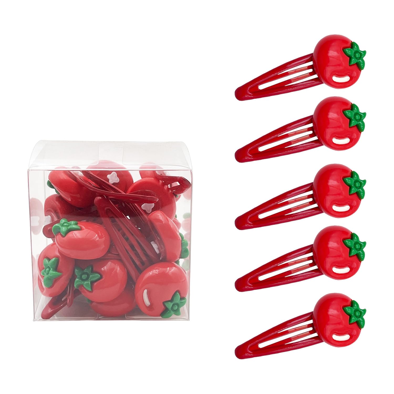 Tomato Hair Clip - 20 Pcs Cute Tomato Hair Barrettes, Fruit Theme Headwear Photo Props, Vegetable Hair Accessories for Girls (Tomato)