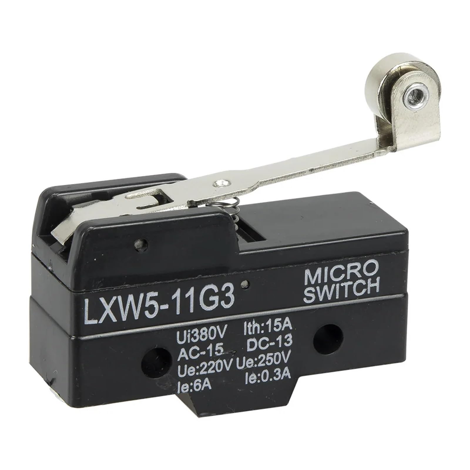 JNURGWLYH 10pcs/lot LXW5-11G3 Middle Hinge Roller Lever Micro Switch LXW5 Series Reset Limit Switch momentary Travel Switch(Silver)