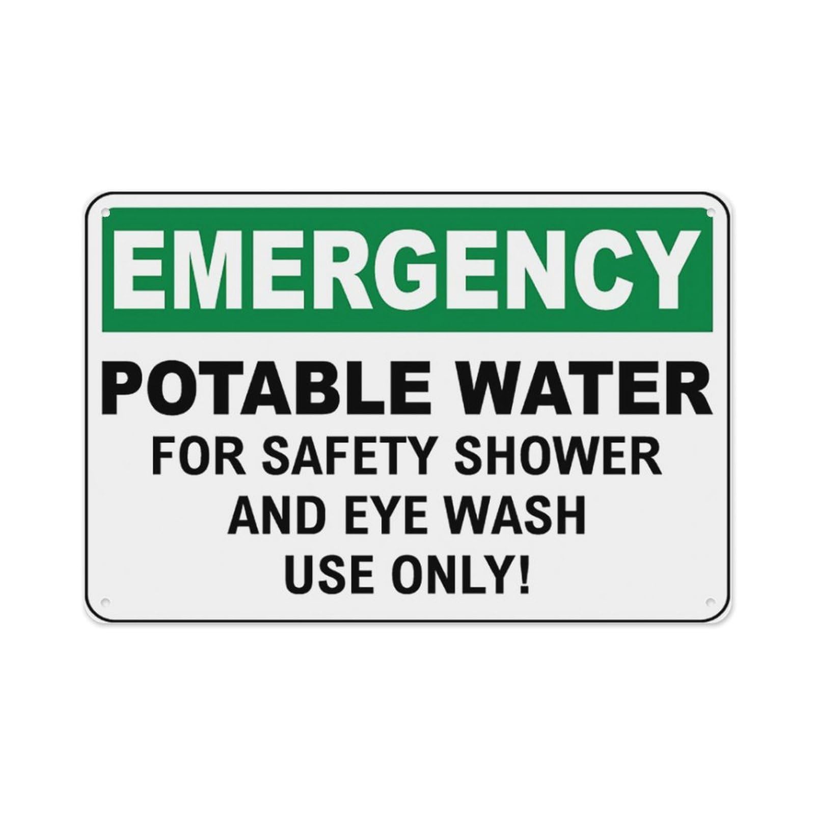 Emergency Potable Water Sign Aluminum Tin Warning Signs For Home Outdoor Garden 8x12 Inch