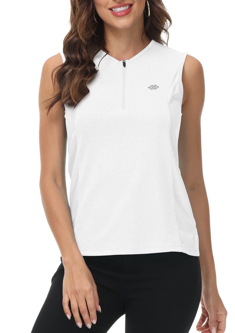 MoFiz Donna Polo T Shirt Senza Maniche Golf Camicia Magliette Estiva Traspirante Top con Cerniera