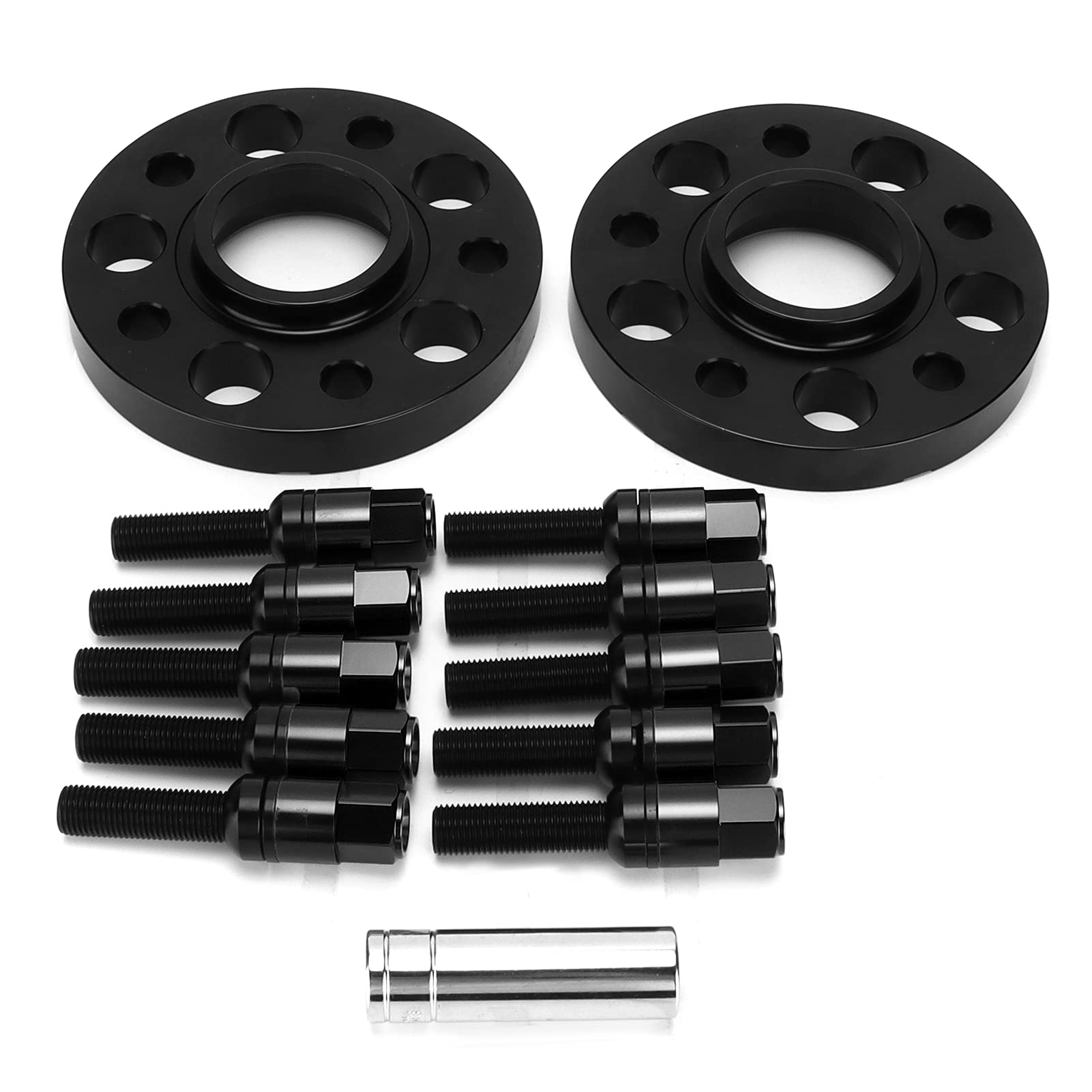 Yctze Zestaw Dystansów kół 20mm do W215 W216 C Klasa CL500 CL600 - Wysokiej Jakości Kute Aluminiowe Adaptery kół 6061-centryczne (BLACK)
