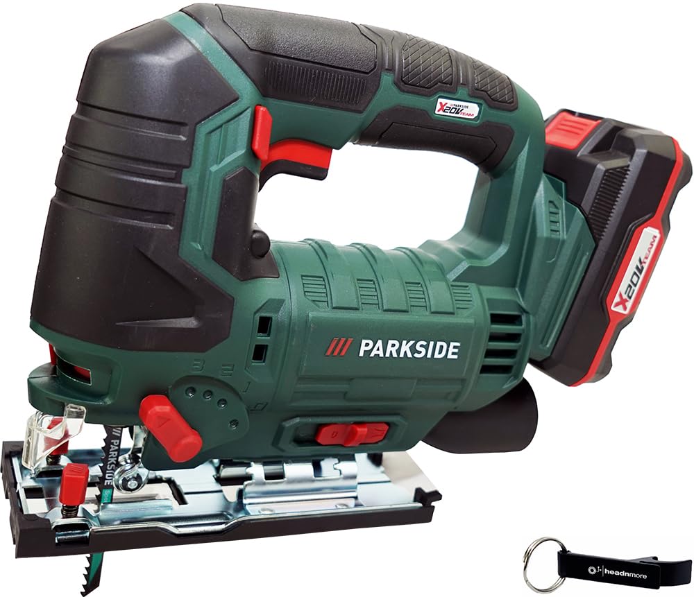 HEADNMORE® Bundle – PARKSIDE® 20 V akumulatorowa wyrzynarka wahadłowa PSTDA 20-Li C3 (w zestawie akumulator 2 Ah) + breloczek do kluczy
