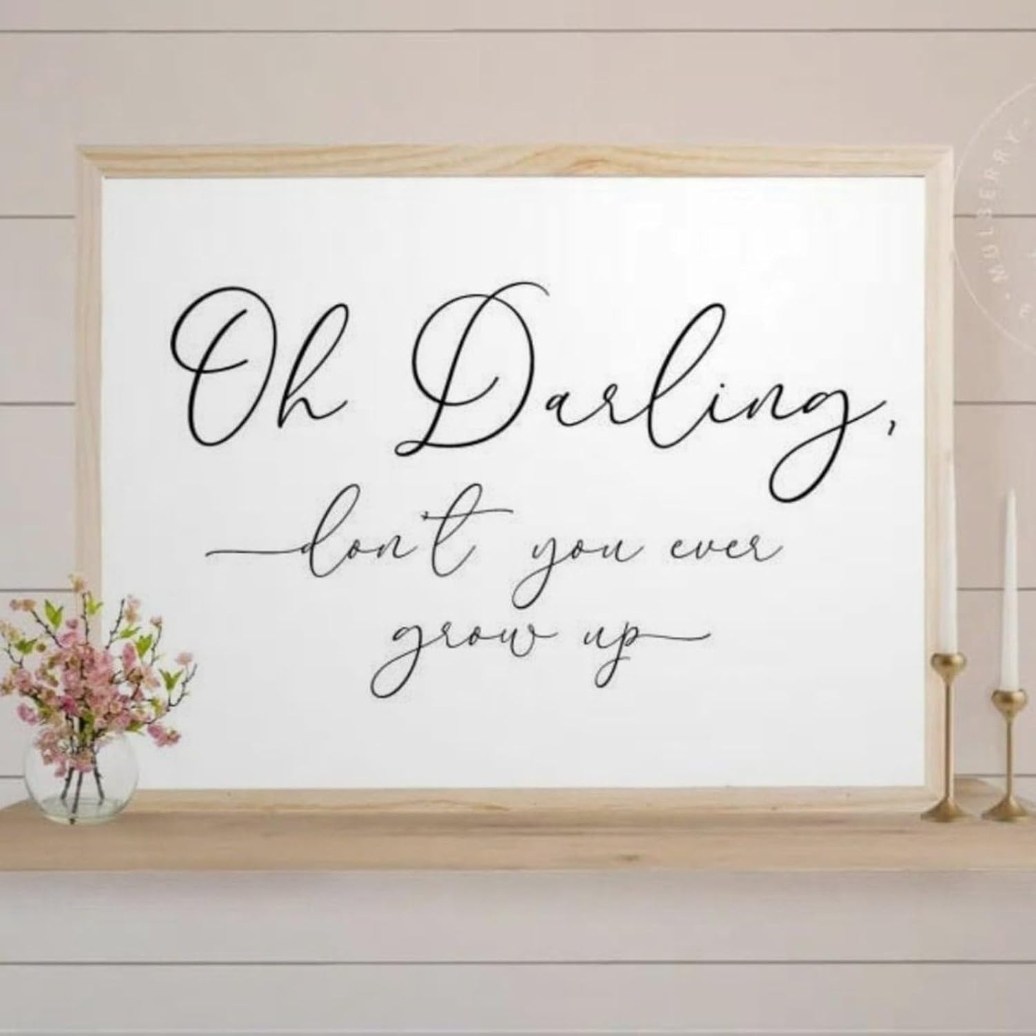 40x50cm Oh Darling Don't You Ever Grow Up Nursery Wall Art, Kids Room Art, Above The Crib Sign, Signs for Nursery, Wood Nursery Sign