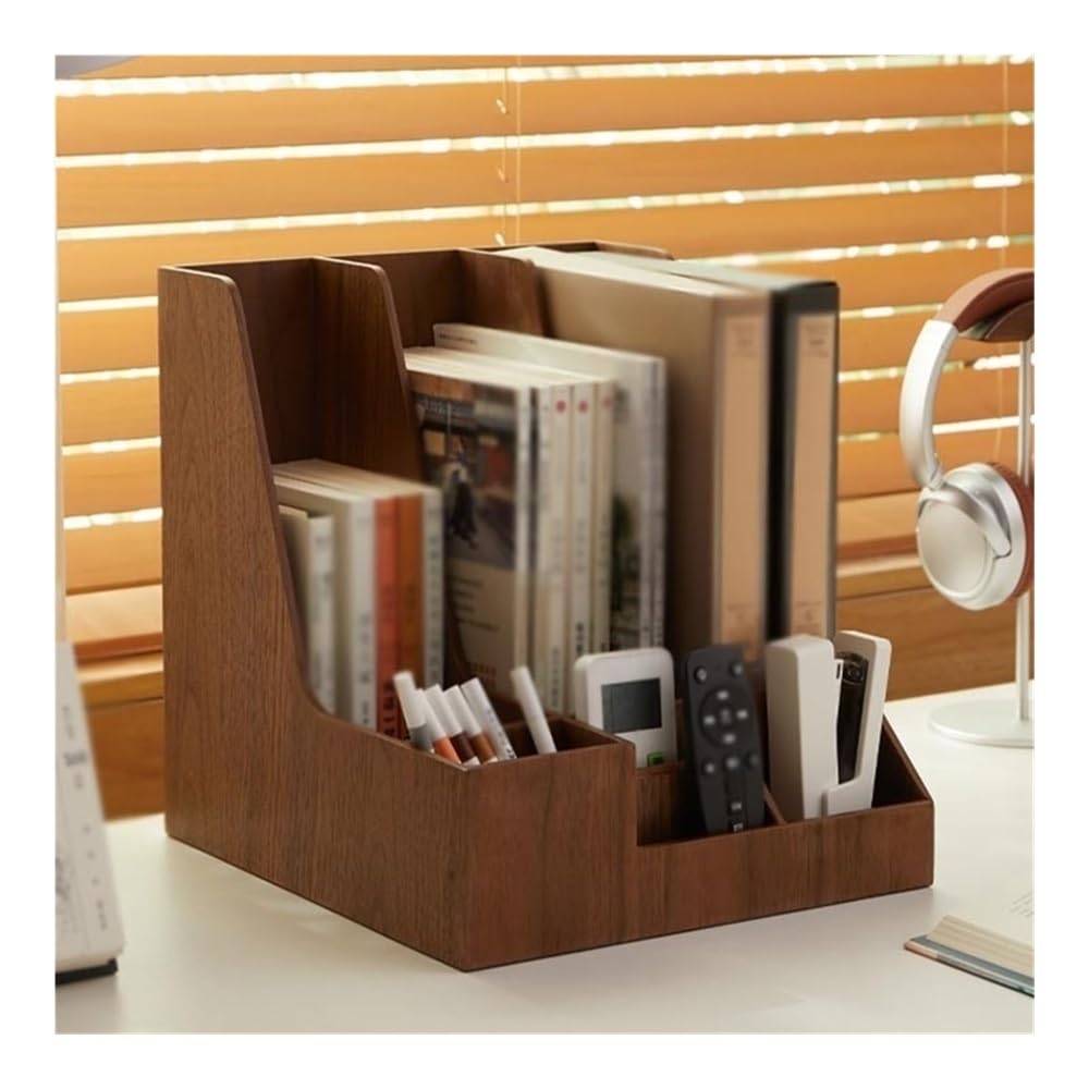 Portadocumenti Organizzatore di file da scrivania con scomparti verticali for carta, riviste, letteratura, documenti(Natural,S)