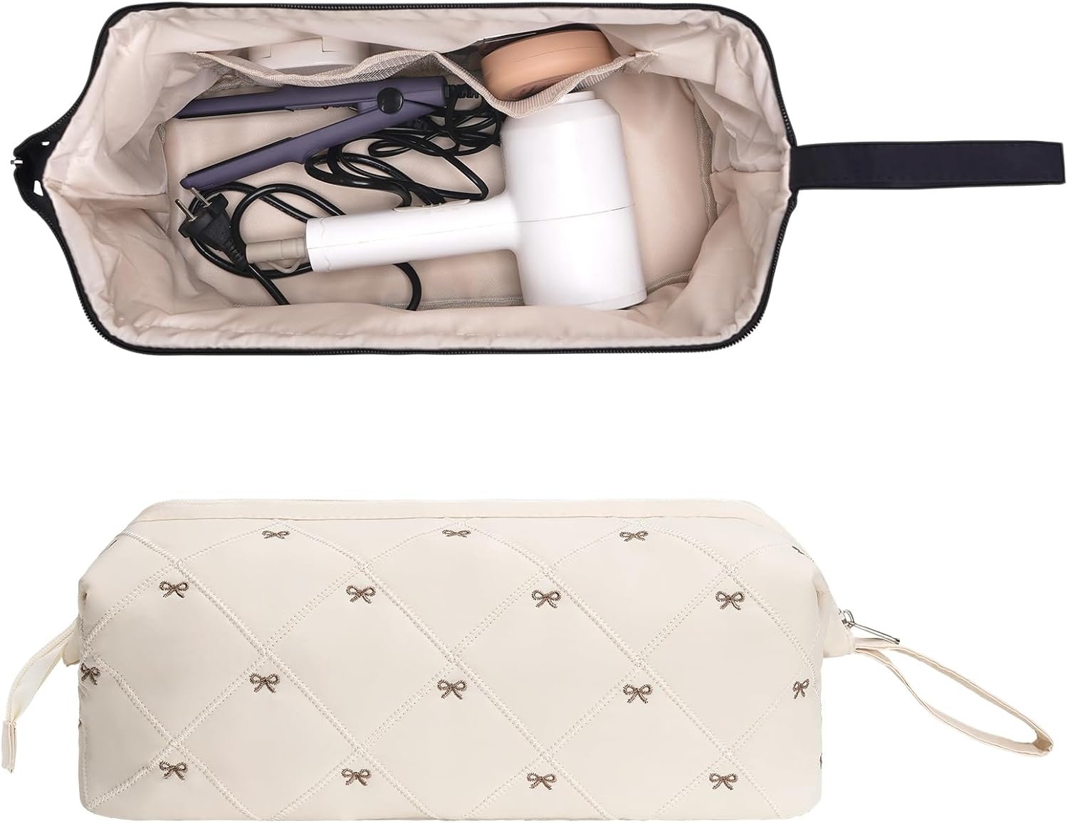 Hair Tools Travel Bag, Quilted Hair Tool Bag for Women, Portable Hair Dryer Organizer Case Compatible with Dyson Airwrap Styler