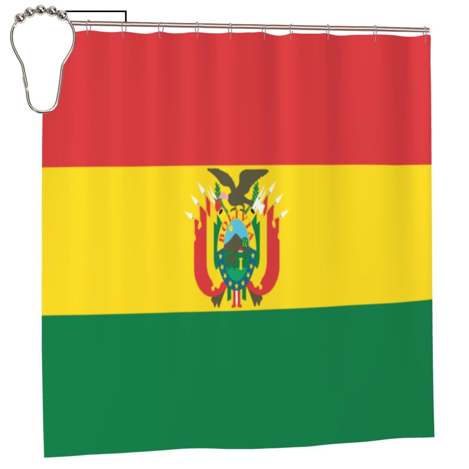 Klgrtjhk Iron Flag Of Bolivia Shower Curtain 72X72in Bathroom Curtain﻿