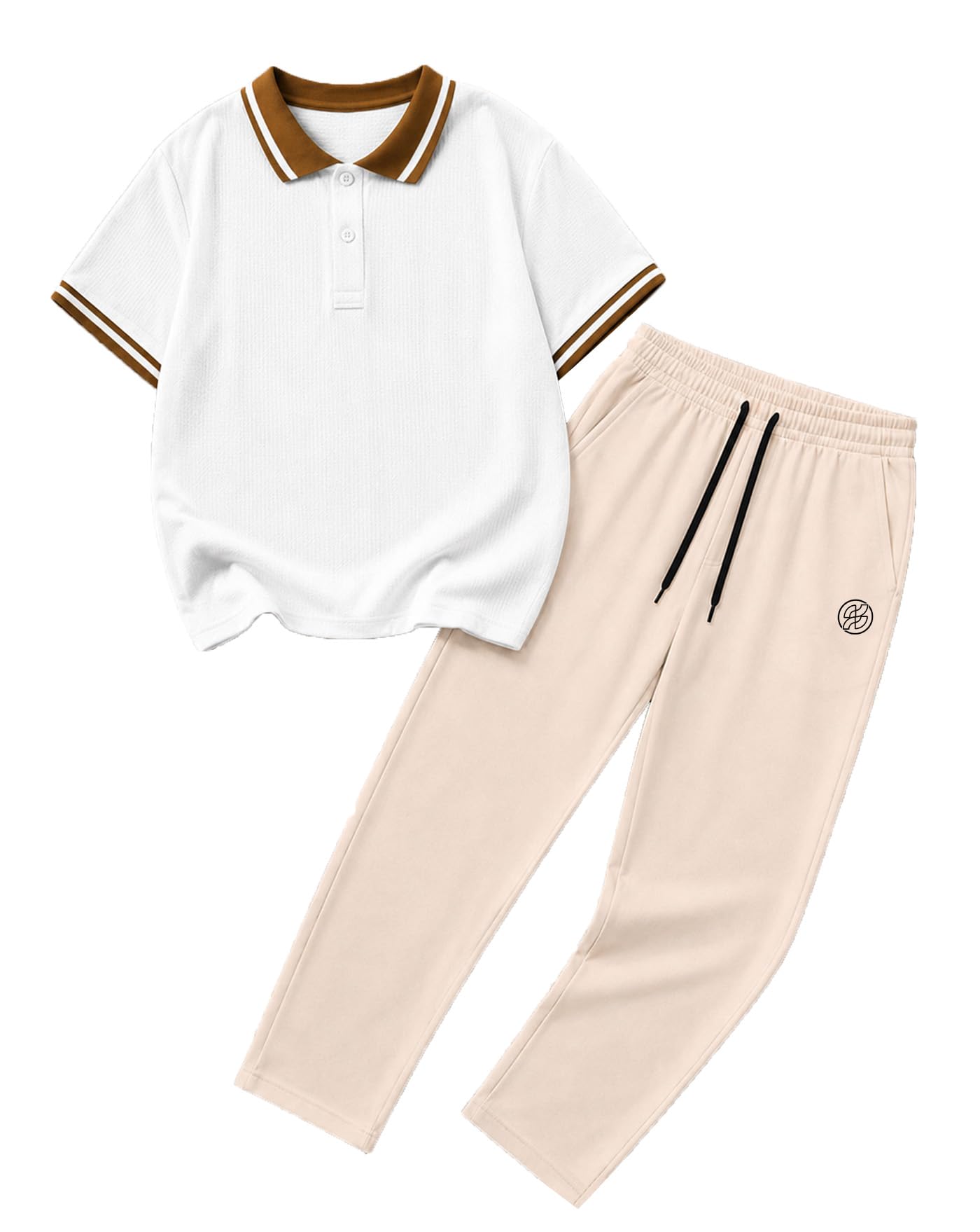 ausk Men's Smart Casual Polo T Shirt with Track Pant Co Ord Set, Cotton Blend Comfortable Lightweight Summer Clothing Set for Men, Travel Wear, Lounge Wear, Daily Use Clothing Set for Mens-picture-36