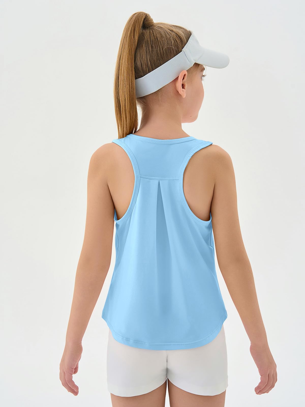 Haloumoning Canottiera sportiva da bambina, senza maniche, per allenamento, corsa, 5-14 anni