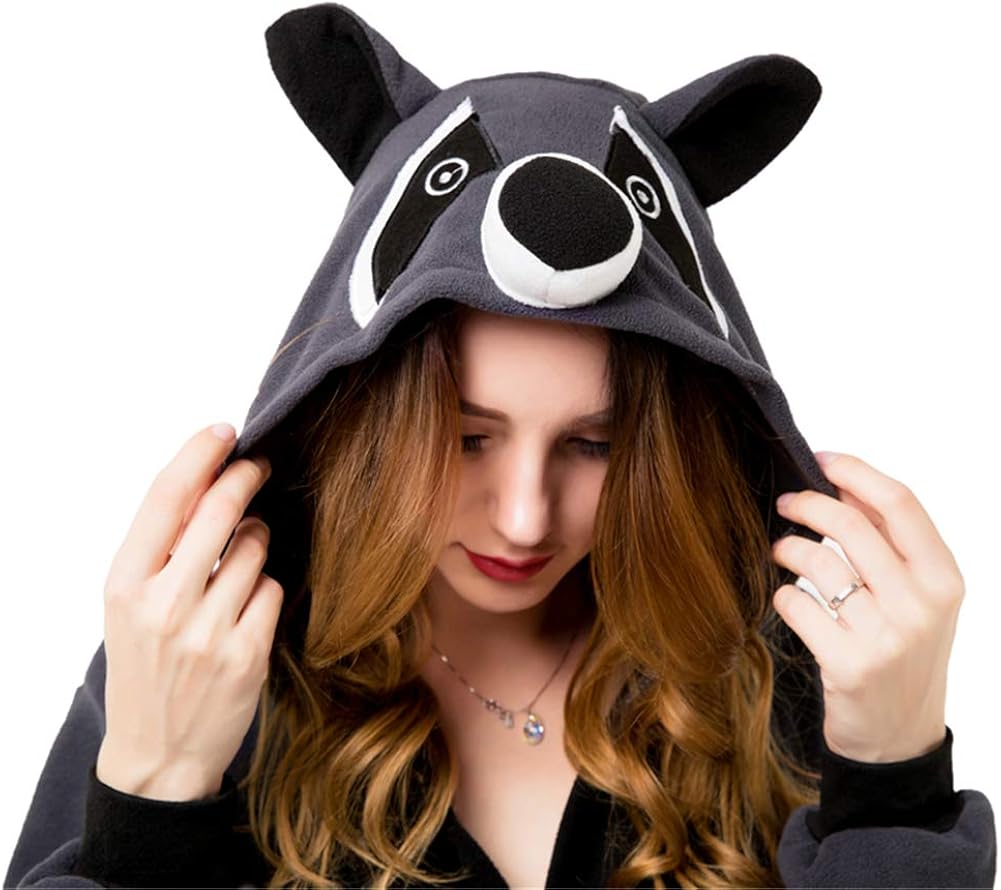 Honeystore Unisex Raccoon Pajamas 1-Piece Family Sleepsuit Halloween Cosplay : Clothing, Shoes & Jewelry