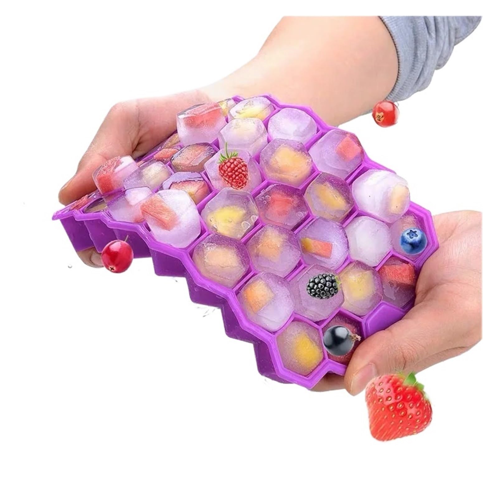 Molde De Silicona for Cubitos De Hielo, Bandeja De Gran Capacidad De 148 Cubitos Con Tapas