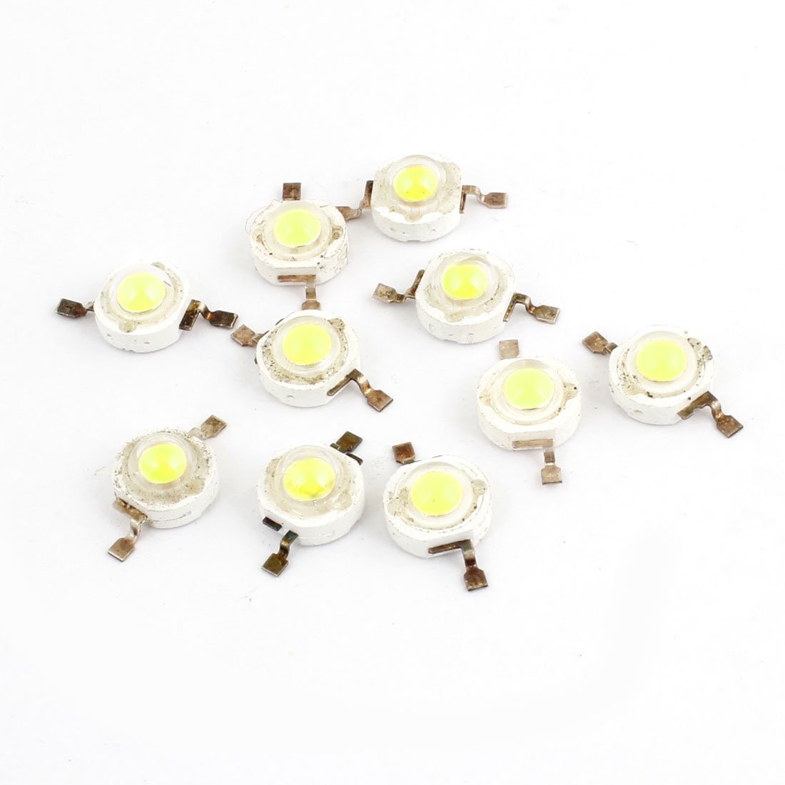 Uxcell White Sourcingmap A14031300ux1363 10 Pcs 2 Terminals Surface Mounted Devices 1W 3V Led Light Emitter Bulb