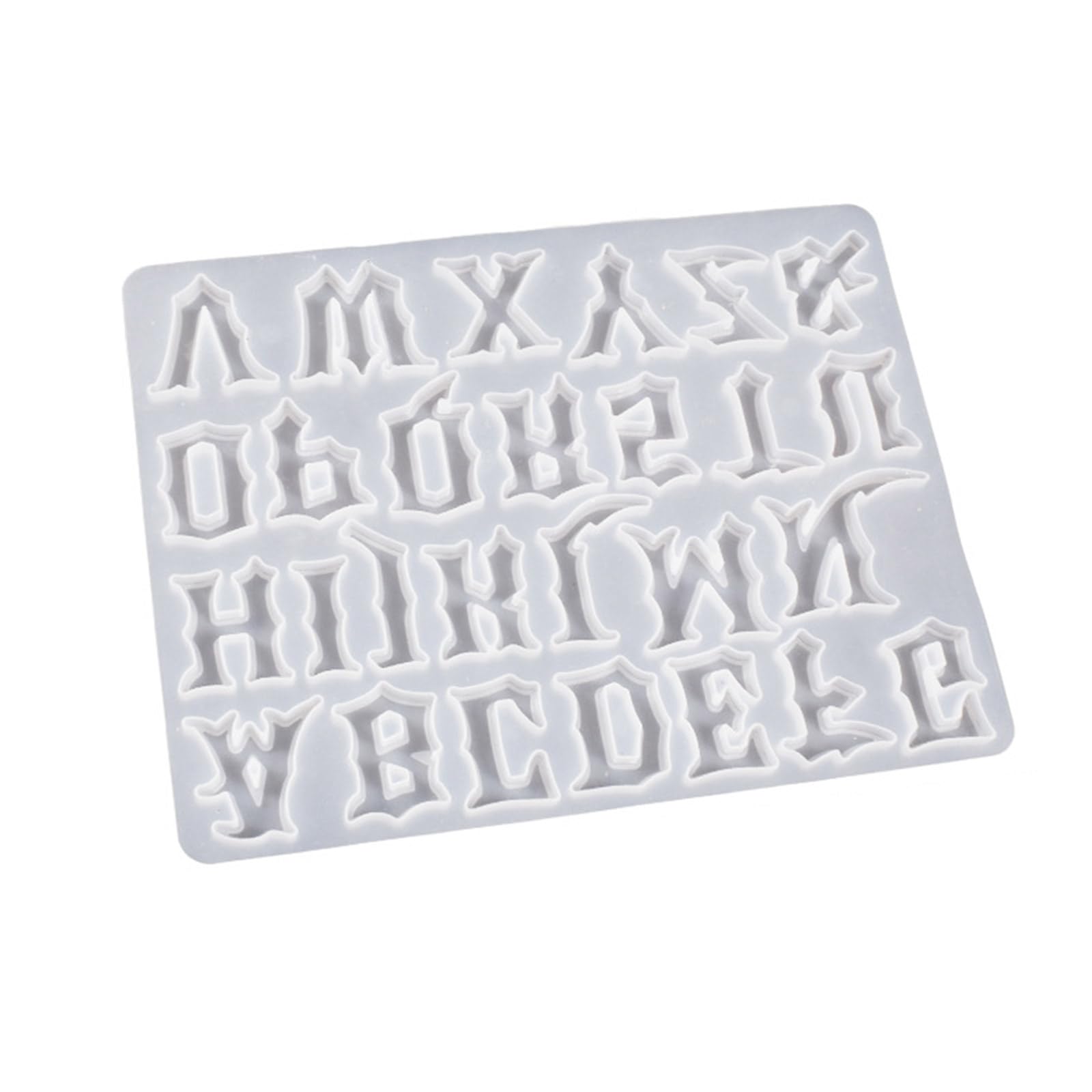 Stampo in silicone con ciondolo decorativo a forma di lettera gotica, con ciondolo decorativo