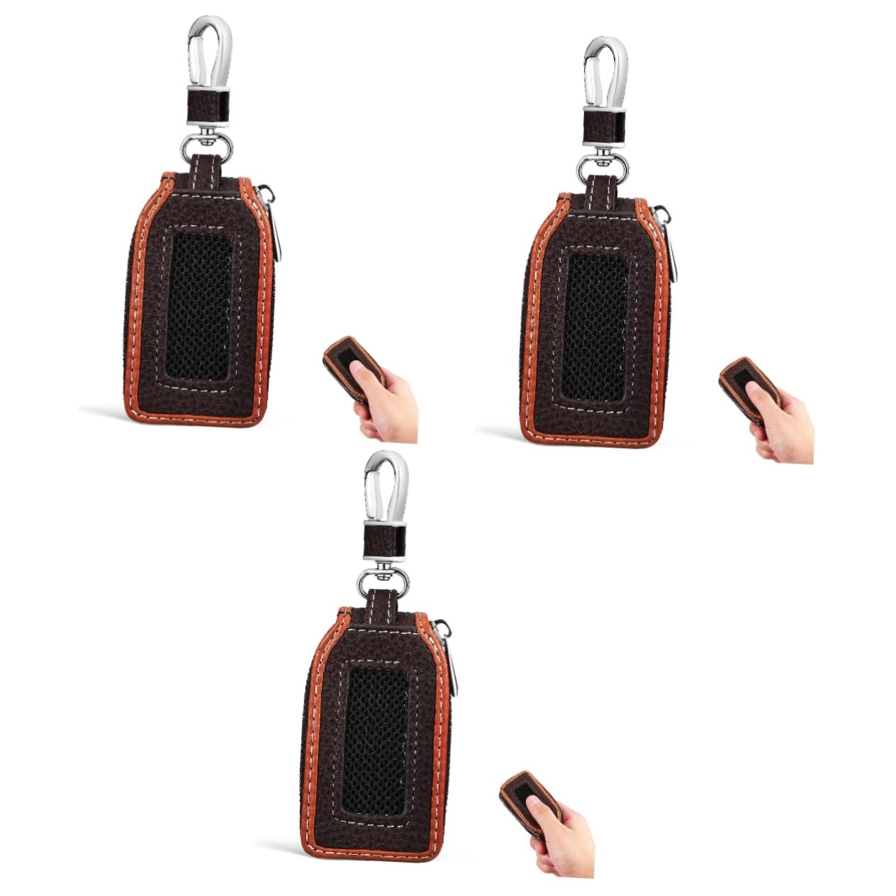 Couvre-clés pour voiture en PU anti-rayures : pack de 3 protections avec porte-clés