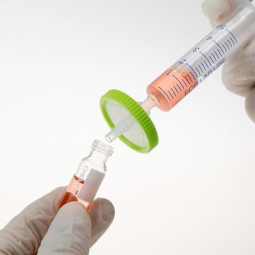 Miniatura 3 de filtros de jeringa, filtración hidrófila, 0,22 um micrón, tamaño de poro, 0.984 in, diámetro de membrana, disco de membrana PES de laboratorio,