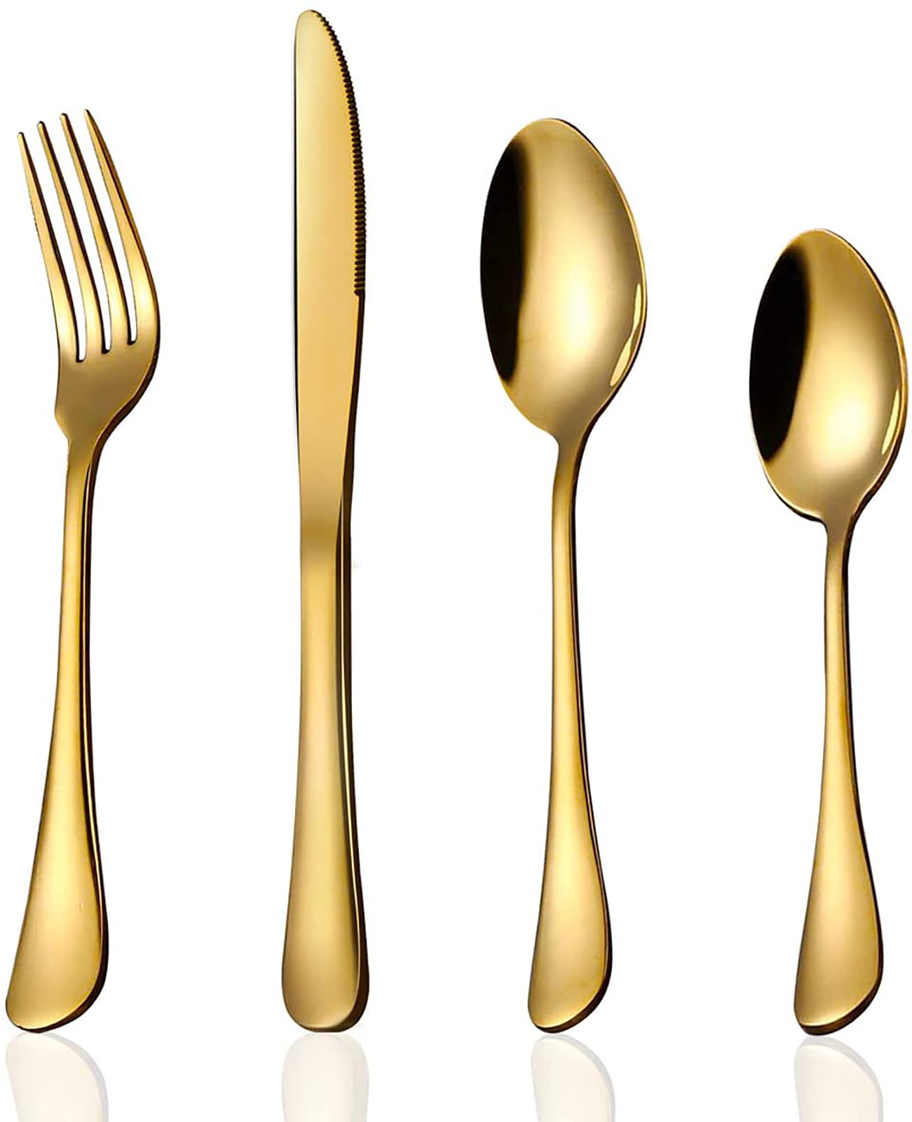 8-teiliges Gold-Edelstahl-Geschirr, Exquisites Spiegelpoliertes Besteck-Set, Kann Für Spülmaschinen Verwendet Werden, Home Kitchen Gifts