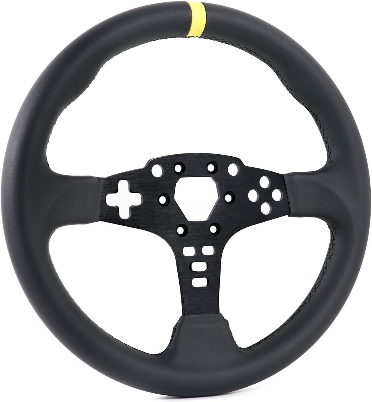Generic Replacement Sim Racing Steering Wheel fit for MOZA Racing ESX & ES 12inch/305mm Wrapped with Leather