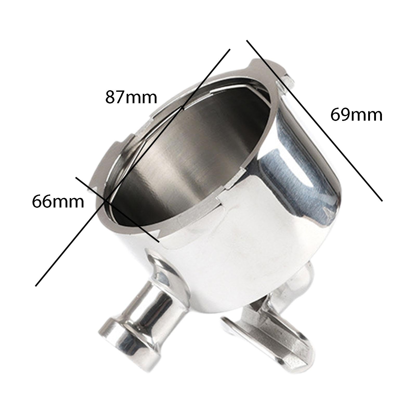 Fenteer Portafiltro de Acero Inoxidable Ligero, Repuesto, Accesorios para Cafeteras, 3 Asas para EC785 EC685 EC680, sin cesta de filtro, tal como se describe