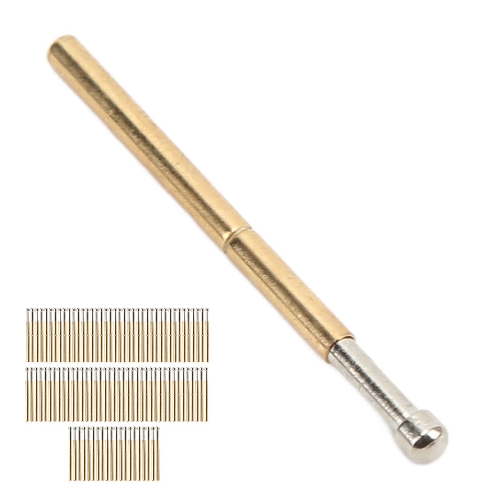 100 szt. Trwałych, Mosiężnych Pinów Sondy do Testowania Podzespołów Elektronicznych, Stabilna wydajność, Piny Pogo o średnicy 2,02 Mm do Testowania PCB, Stosowane Zespołów Obwodów Drukowanych
