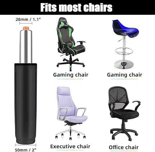 Miniatura 4 de PROFECTUS Repuesto de cilindro de gas para silla de oficina, pistón resistente clase 4, altura ajustable de 5.5 pulgadas, ajuste universal para la