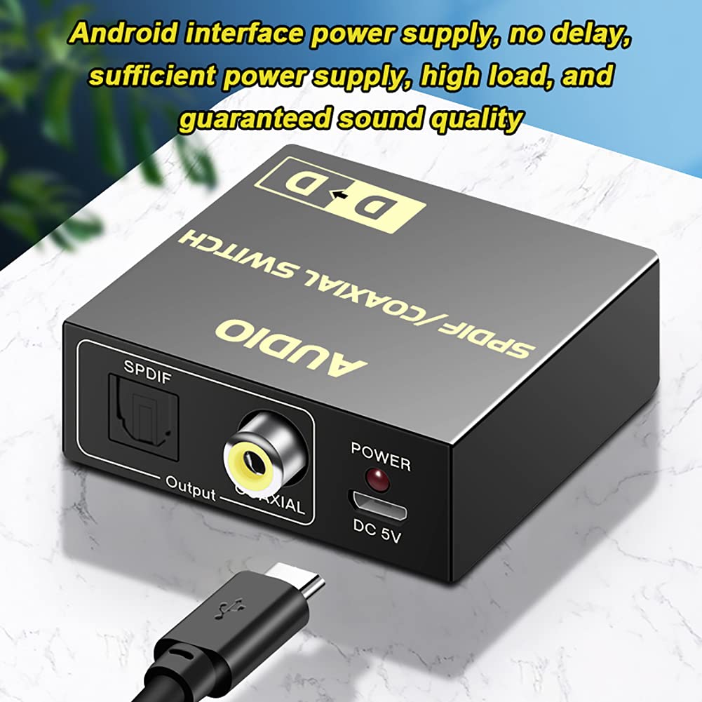 RSGK Convertitore Audio Digitale Ottico-coassiale, Convertitore/Adattatore/ripetitore Audio Toslink SPDIF Ottico Bidirezionale Coassiale Digitale A/da