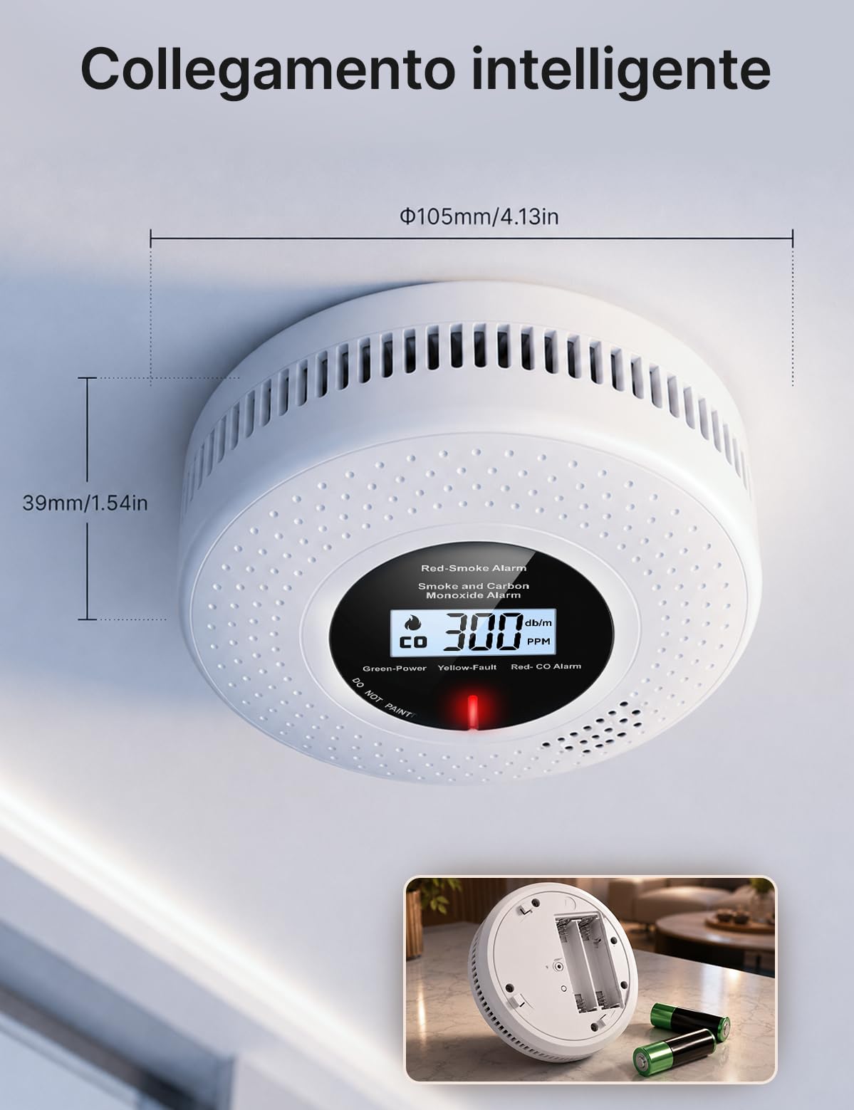 MOES Rilevatore di Fumo e Monossido di Carbonio Smart Zigbee, 2 Pz | Gateway Zigbee richiesto, durata sensore 10 anni, dati LCD in tempo reale, allarme 85 dB, controllo app