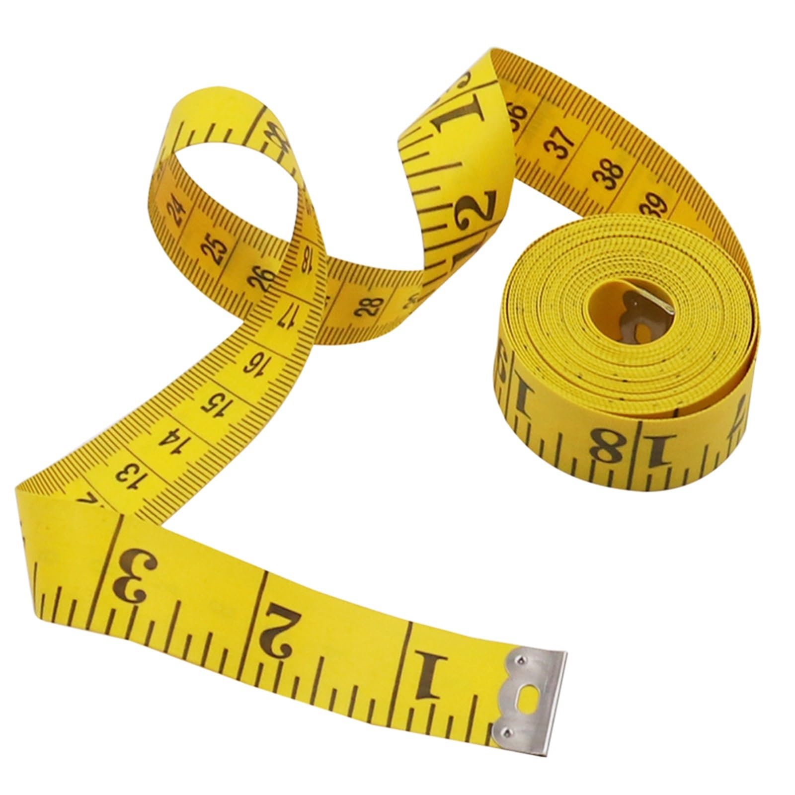 Cinta métrica de fibra vidrio PVC | Cinta métrica for coser amarilla de 300 cm x 2 cm x 0,3,0 mm