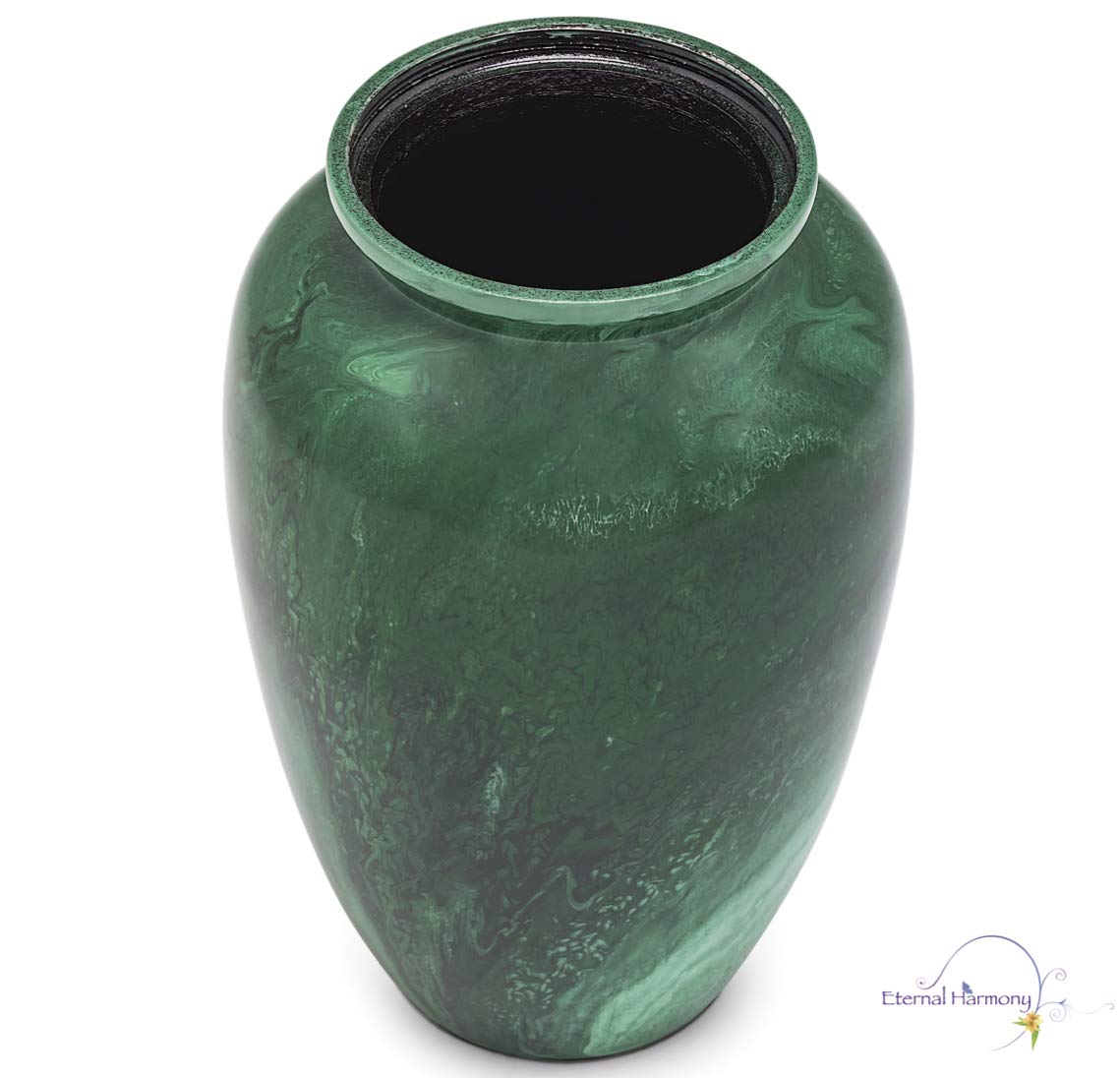 Eternal Harmony Cremation Urn for Human Ashes | Memorial Urn Carefully Handcrafted with Elegant Finishes to Honor Your Loved One | Adult Urn Large Size with Beautiful Velvet Bag (Large, Green Milo)