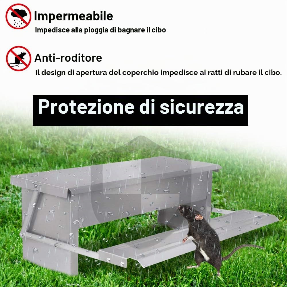 UISEBRT Mangiatoia automatica per galline, in acciaio zincato, impermeabile e a prova di ratti, 5 kg