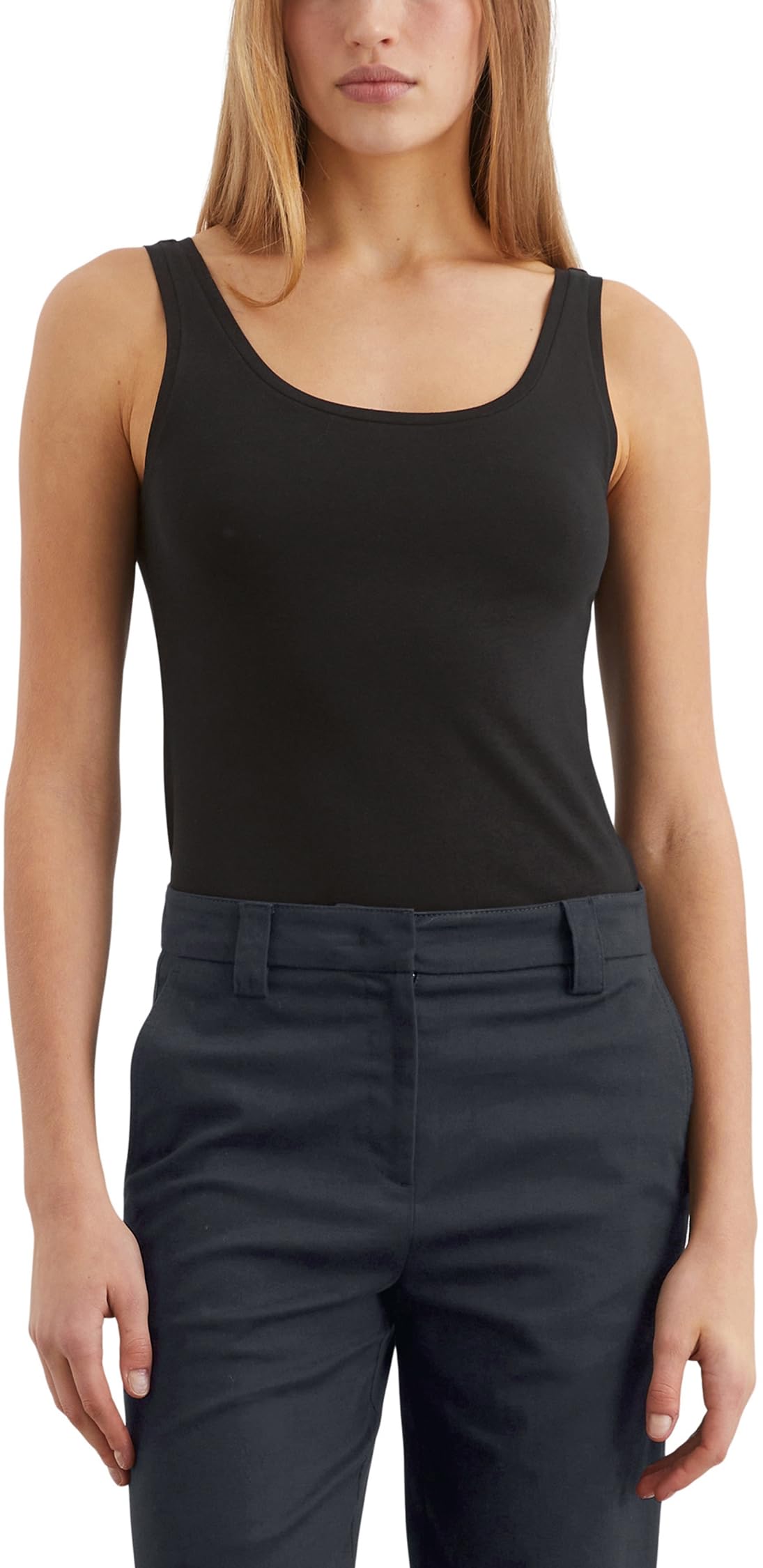 Marc O'Polo Damen Tanktop mit Rundhalsausschnitt Slim Fit