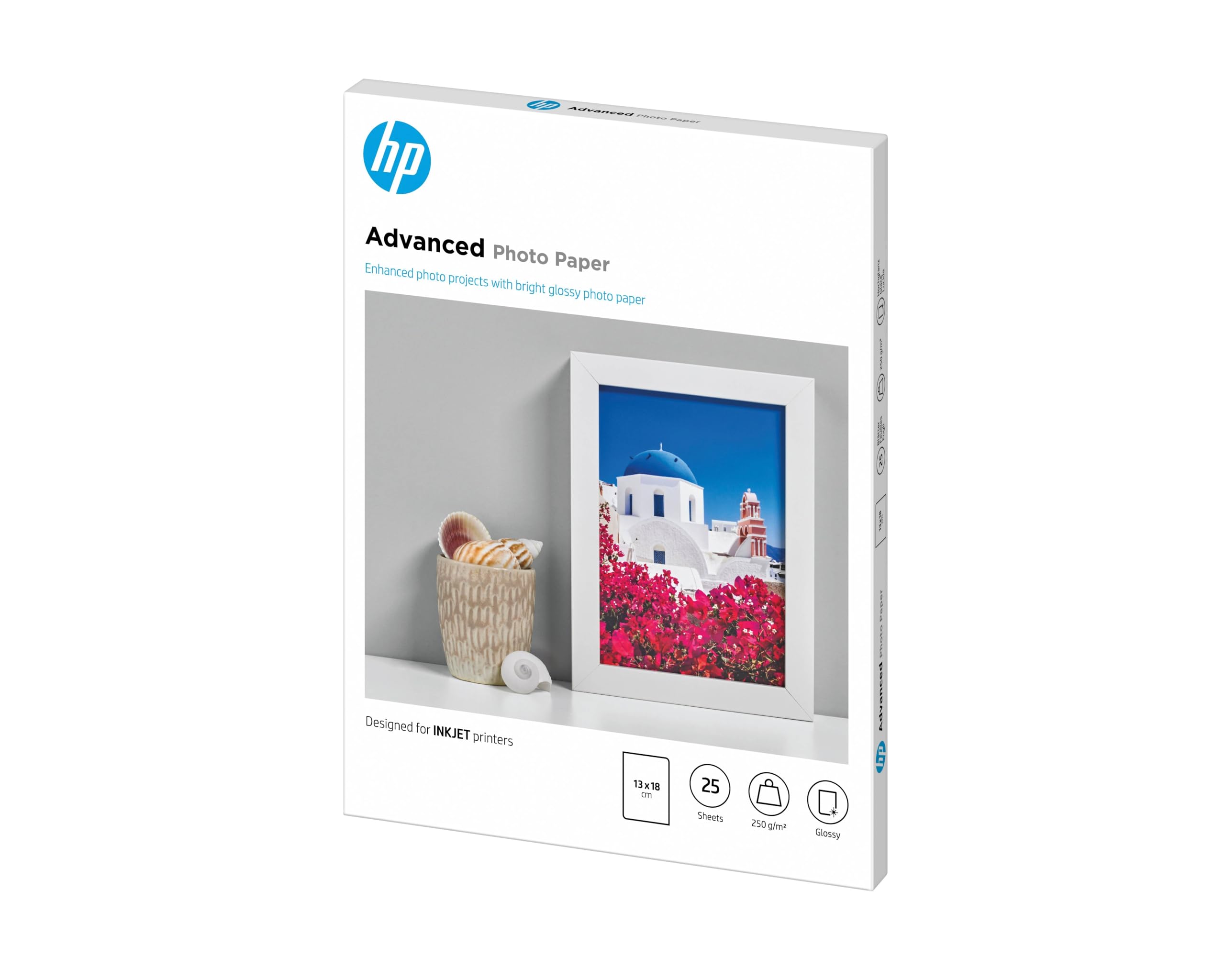 HP Carta fotografica lucida Q8696A 250 g/m2 13x18 cm 25 fogli