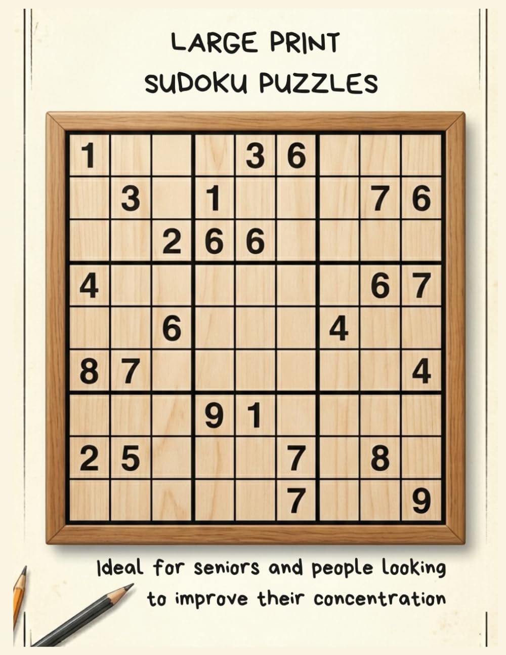 large print sudoku puzzles: Ideal for older adults and people looking to improve their concentration and mental agility in a therapeutic way.