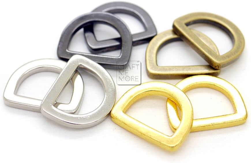 Amazon.com: CRAFTMEMORE D Rings Purse Loop Flat Metal D-Ring Heavy Duty ...