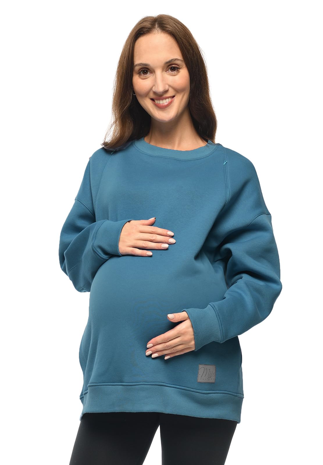 MijaCulture Moda ciążowa 2 w 1 sweter do karmienia i sweter ciążowy do karmienia Miley M020 (DE/NL/SE/PL, alfanumeryczny, XXL, regularny, granatowy)