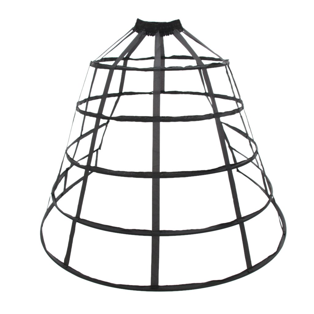 rockible 5 Os Cerceau Blanc/Crinoline Mariée sous-Jupe Jupon Robe de Mariée Ou Cosplay Costumes, Noir