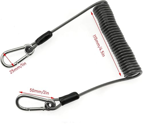 Miniatura 2 de Cordón en espiral para pesca, alambre de acero inoxidable, cuerda de mano perdida, gancho telescópico para prevención de pérdidas, accesorios de