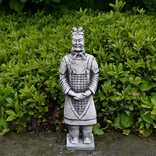 gartendekoparadies.de Masywne kamienne figurki chińskiej terakoty wojownik z odlewu kamiennego mrozoodporne (motyw II)