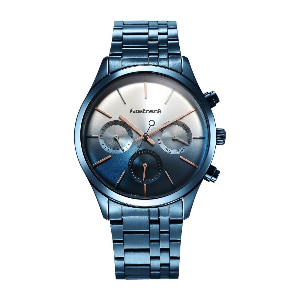 Fastrack Opulence Quartz Multifunction Multicoloured Dial Stainless Steel Strap Watch for Men-NS3288QM01 (B0BHVT6P4V) Amazon Price History, Amazon Price Tracker