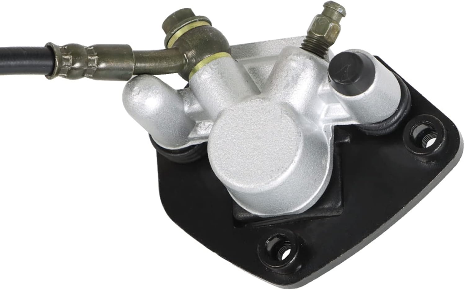 waltyotur Rear Hydraulic Brake Assembly 1.55m Cylinder Caliper and Disc Kit Replacement for Go Kart
