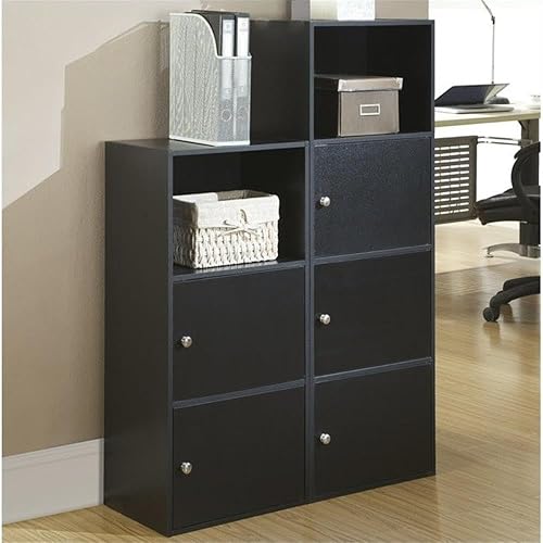 Miniatura 6 de Convenience Concepts Xtra-Storage 3 Door Cabinet in Black Wood Finish Negro,Barnwood,Multi color,Rosa,Rojo,Mármol sintético