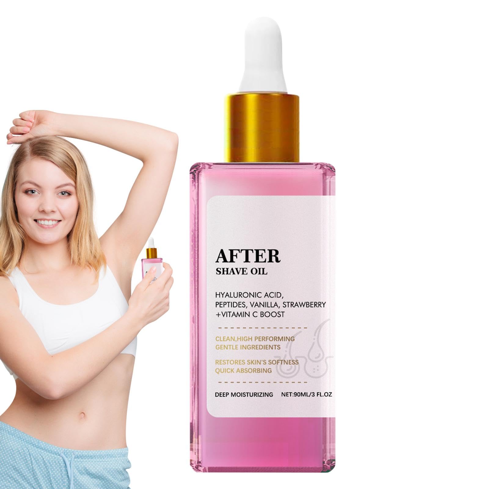 Fresa después del aceite de afeitado, aceite de fresa para mujeres de vainilla para mujeres, aceite de aftershave suav-e, aceite de fresa después del afeitado, previene pelos encarnados y sequedad